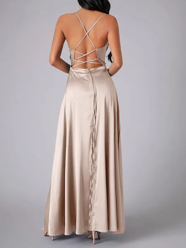 Women's waist-cinching Backless Long Skirts