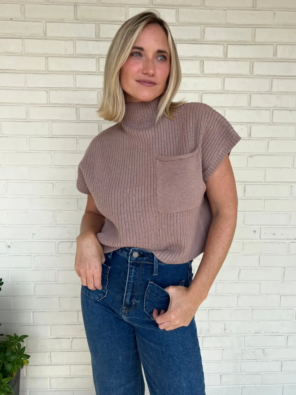 Knit Picky Sleeveless Knit Top - Taupe