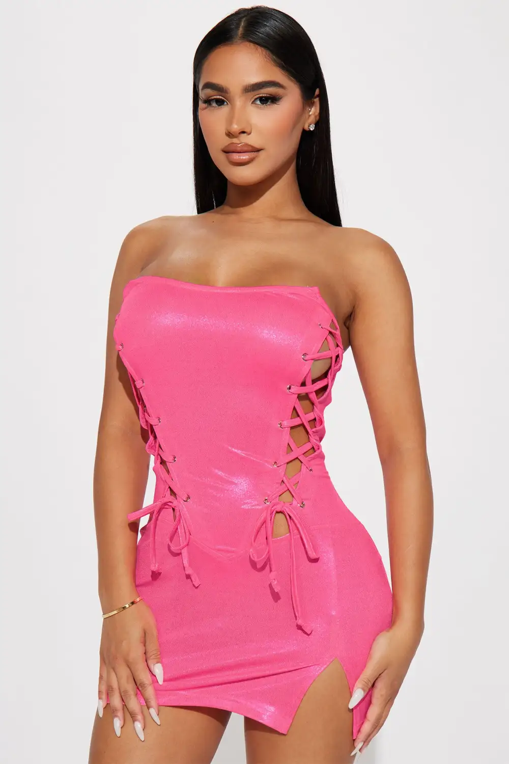 Adeline Glits Mini Dress - Neon Pink