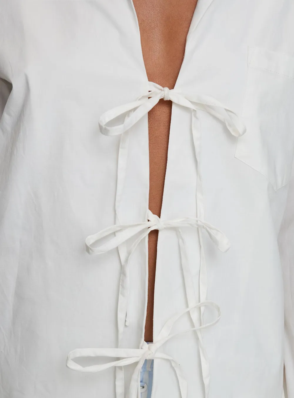 Collared Tie Detail Women's Shirt
