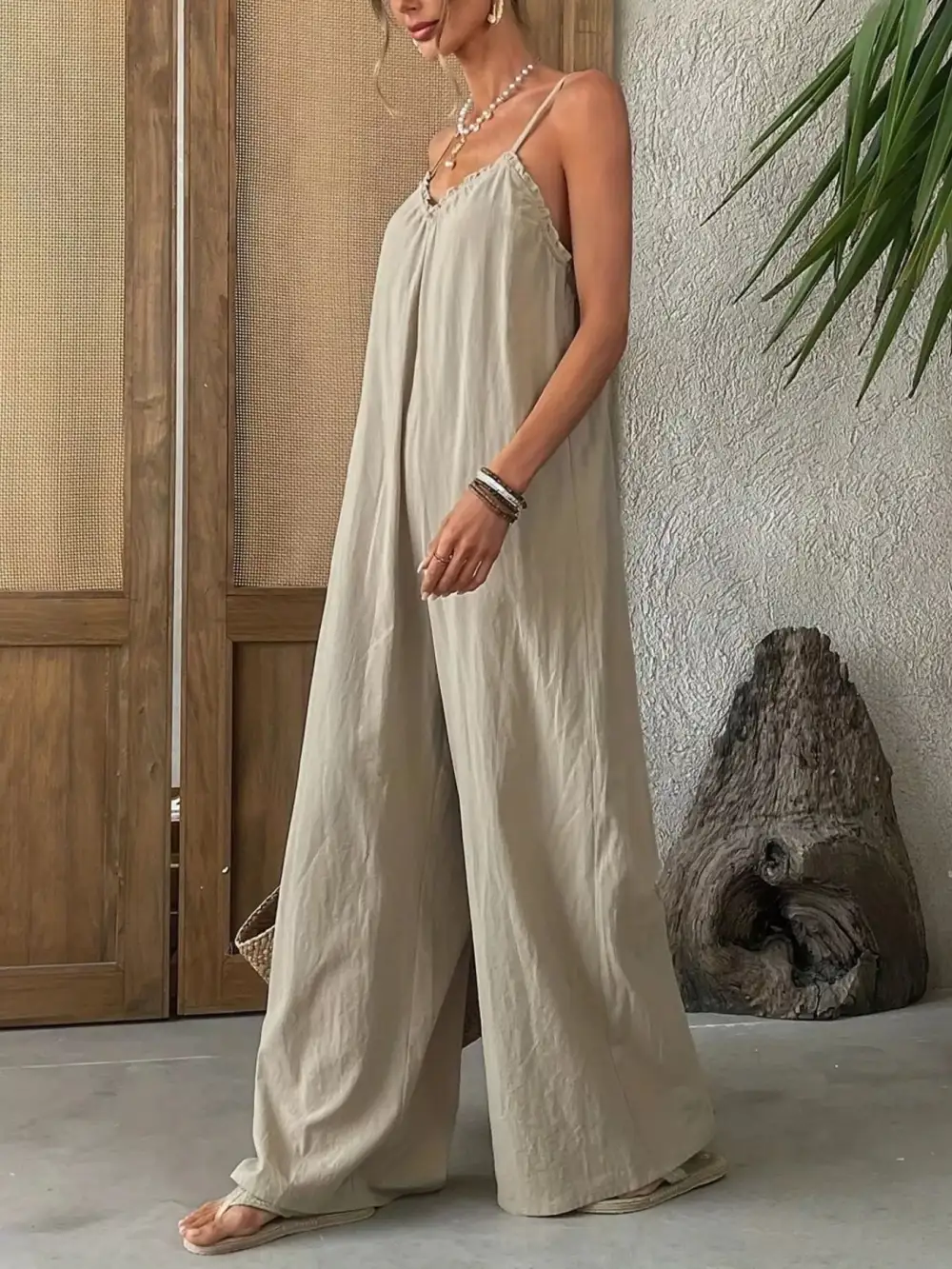 Wide Leg Sleeveless Jumpsuit