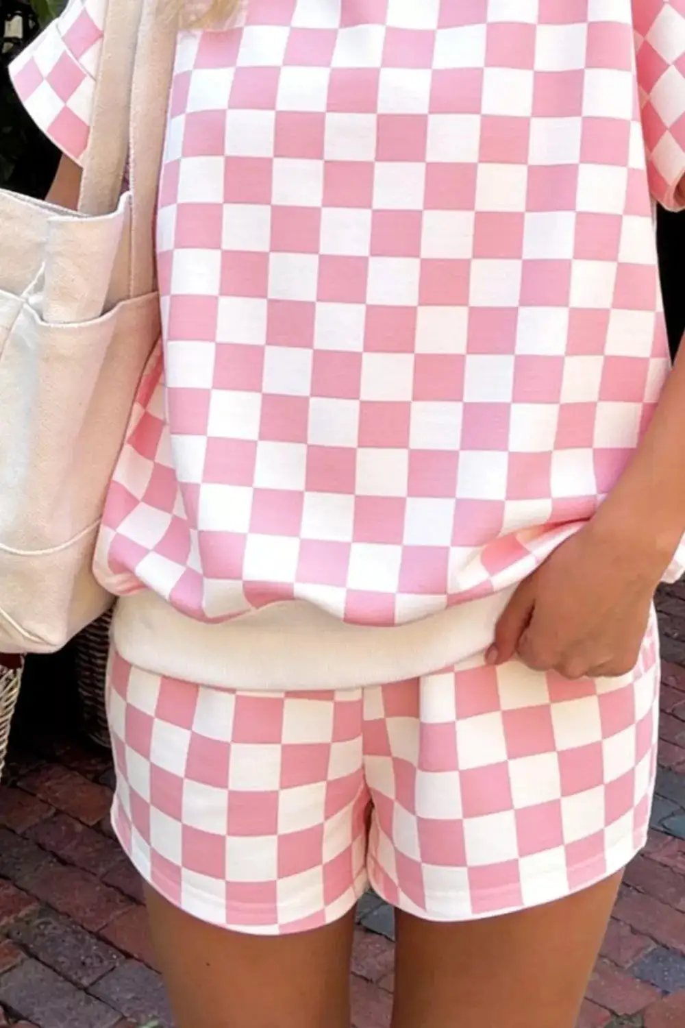 Checkerboard Short Sleeve Tee and Shorts Set
