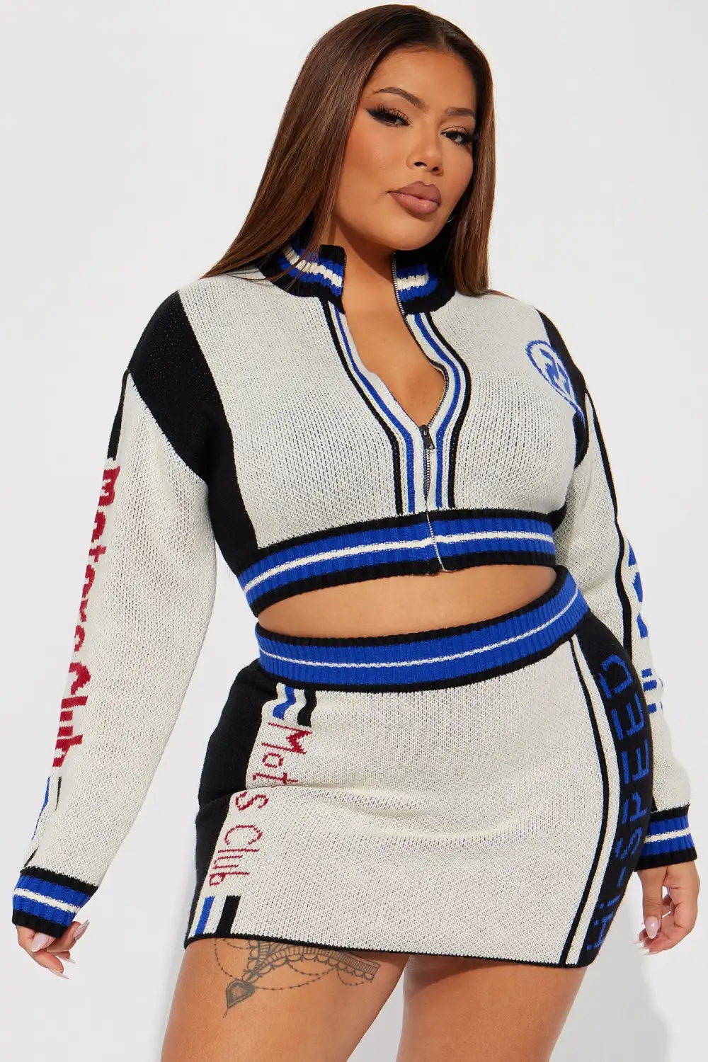 Hi Speed Sweater Skirt Set - Blue/combo