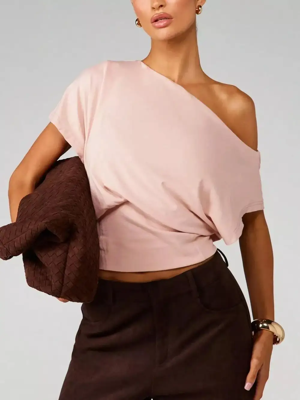 One-Shoulder Crop T-Shirt