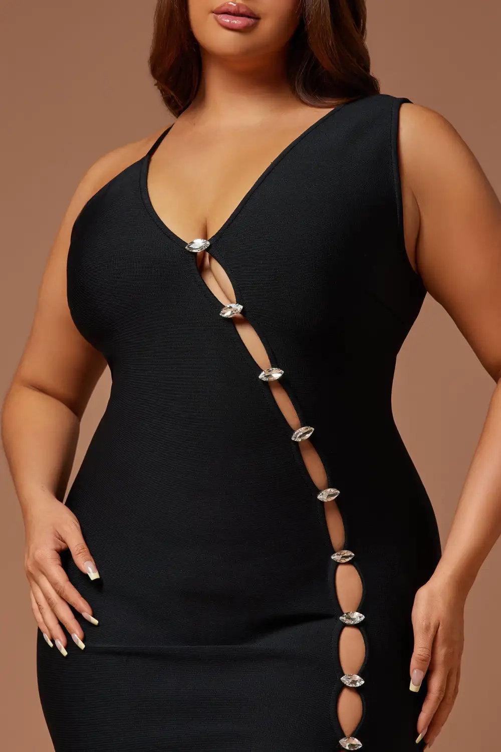 Elsa Bandage Midi Dress - Black