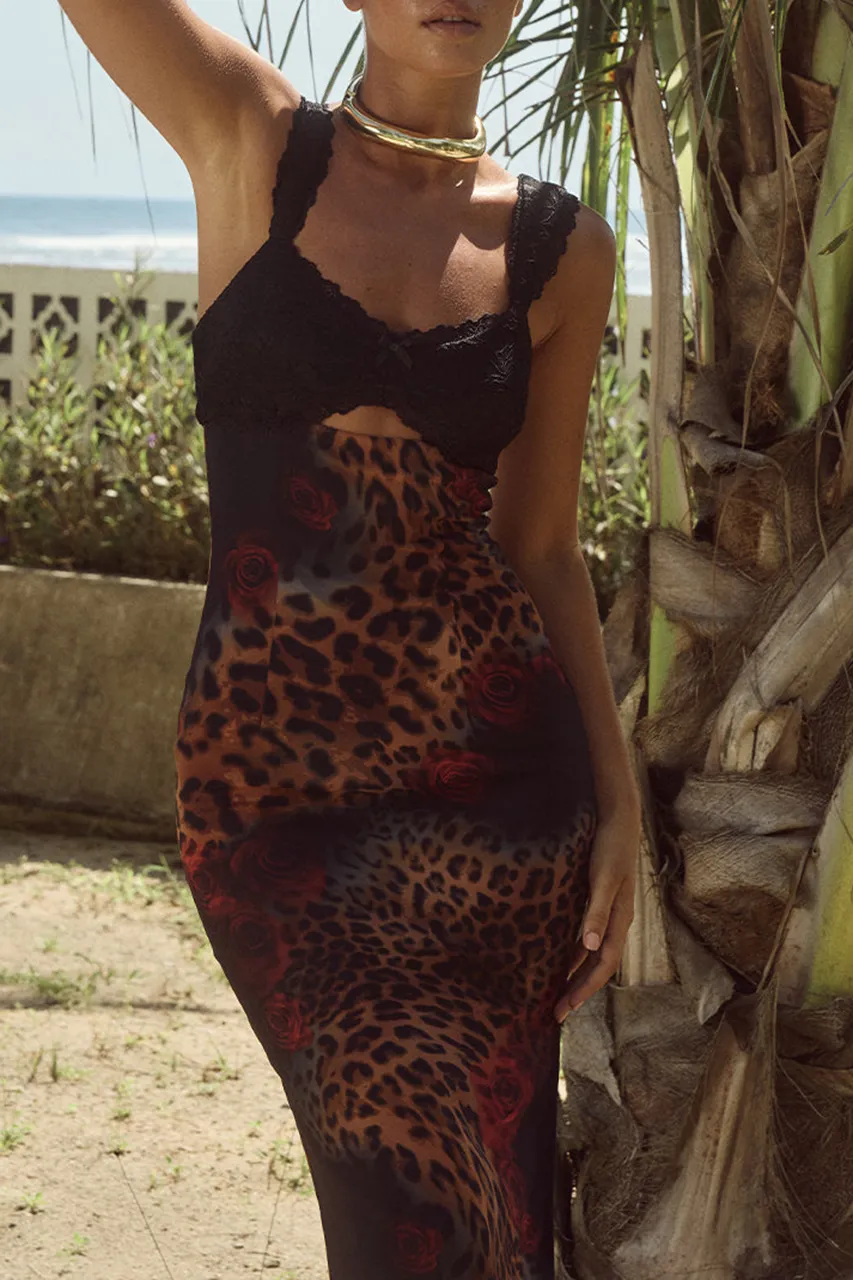 Sexy Sheer Midi Dress