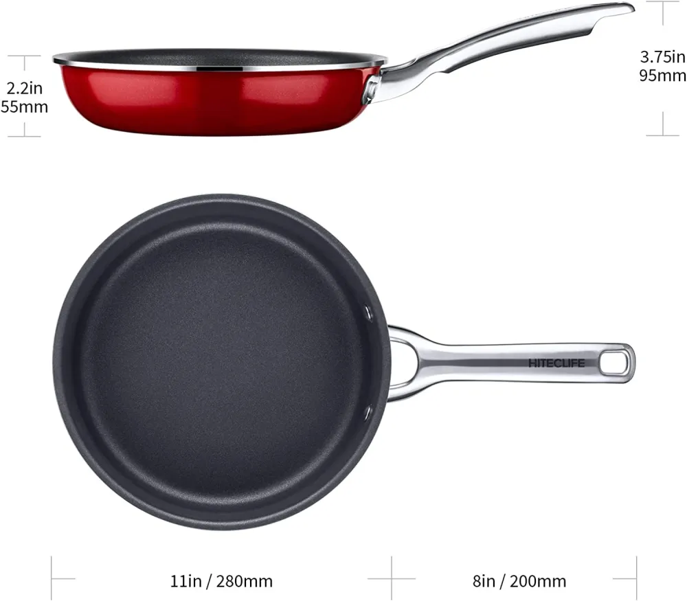 (Store Closing Sale) Nonstick Frying Pan with Ergonomic Stainless Steel Handle