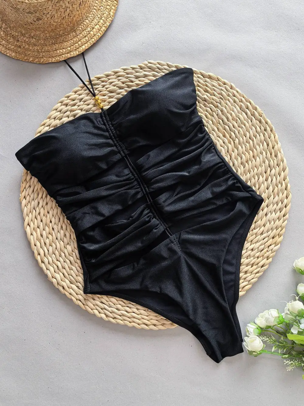 Women’s Halter Hollow One-Piece Swimsuit