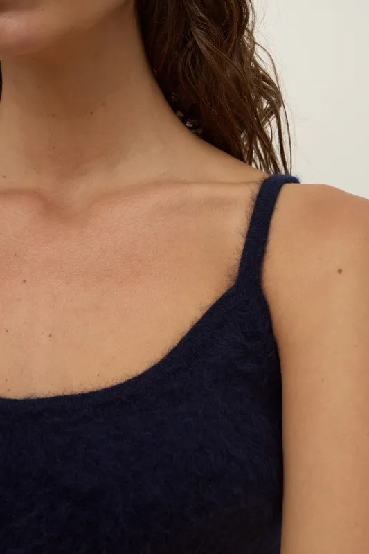 True Navy Merino Wool Scoop-Neck Tank