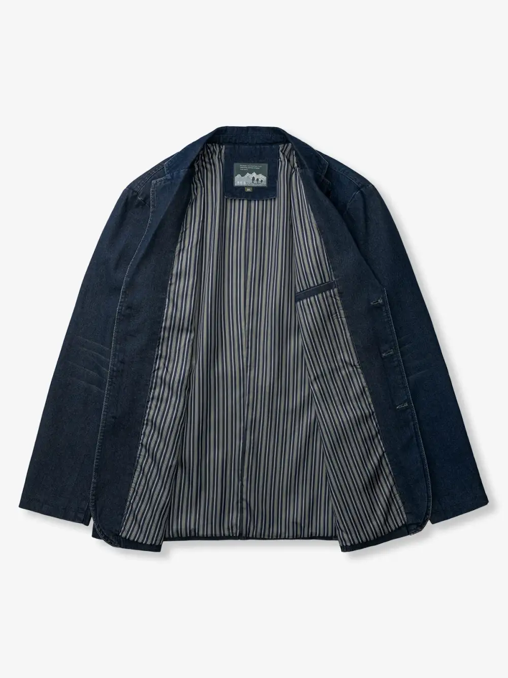 Men'S Denim Pocketed Tailored Jacket