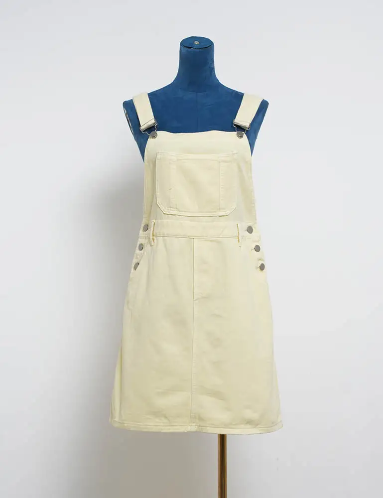 Strap Shoulder Pocket Denim Mini Dress
