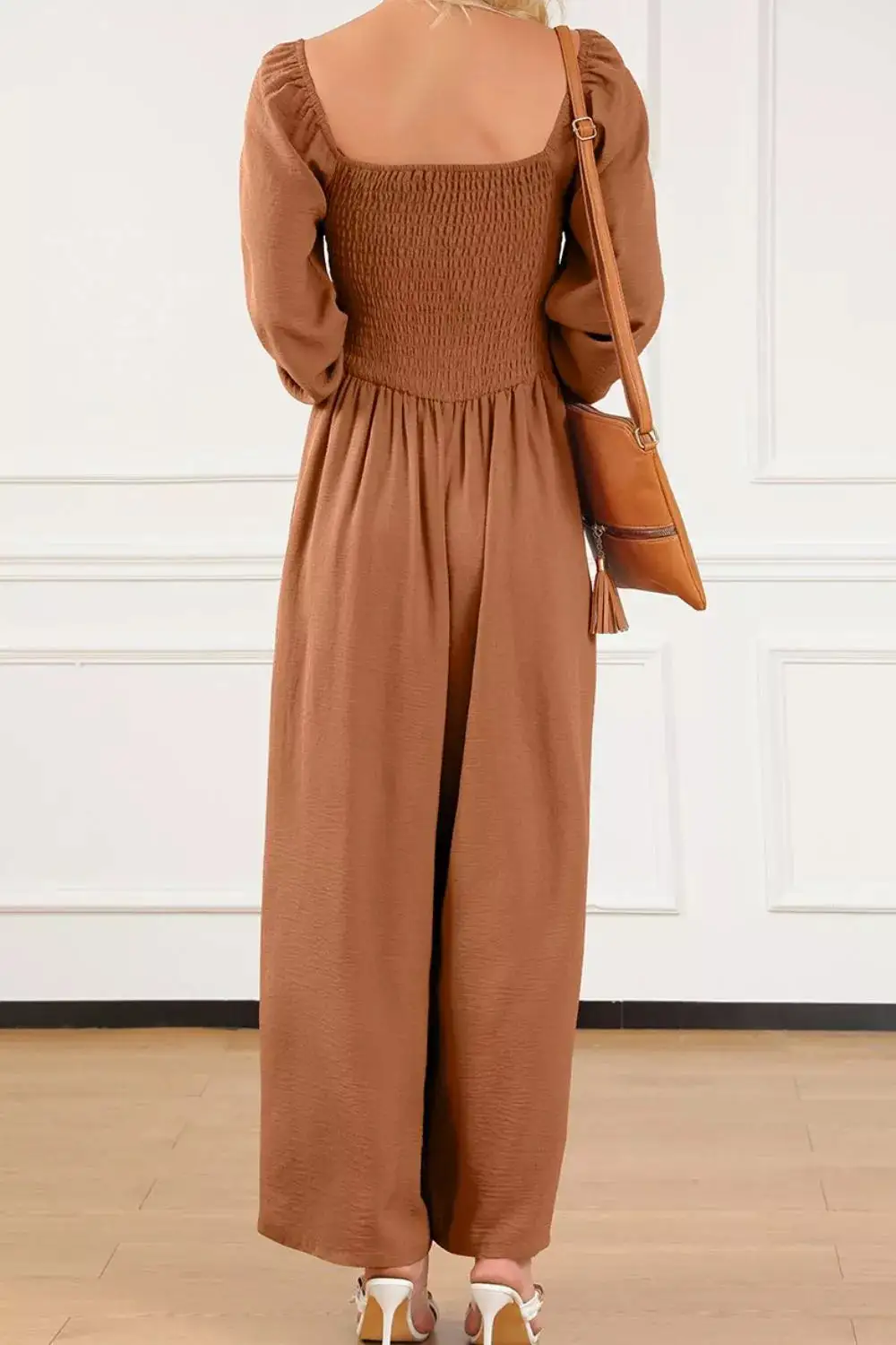 Modern Smocked Wide Leg Jumpsuit