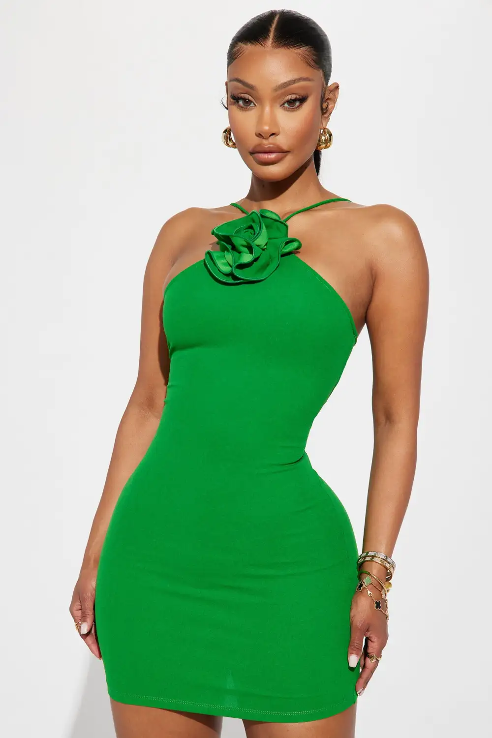 Gabrie Bodycon Mini Dress - Kelly Green