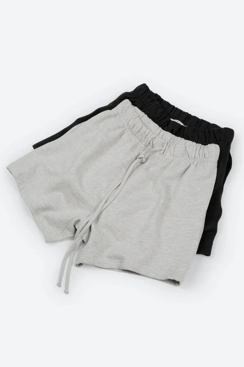 ELASTIC WAIST CASUAL SHORTS SET 2 PACK