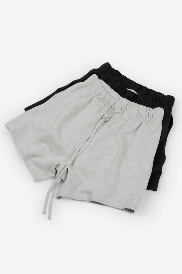 ELASTIC WAIST CASUAL SHORTS SET 2 PACK