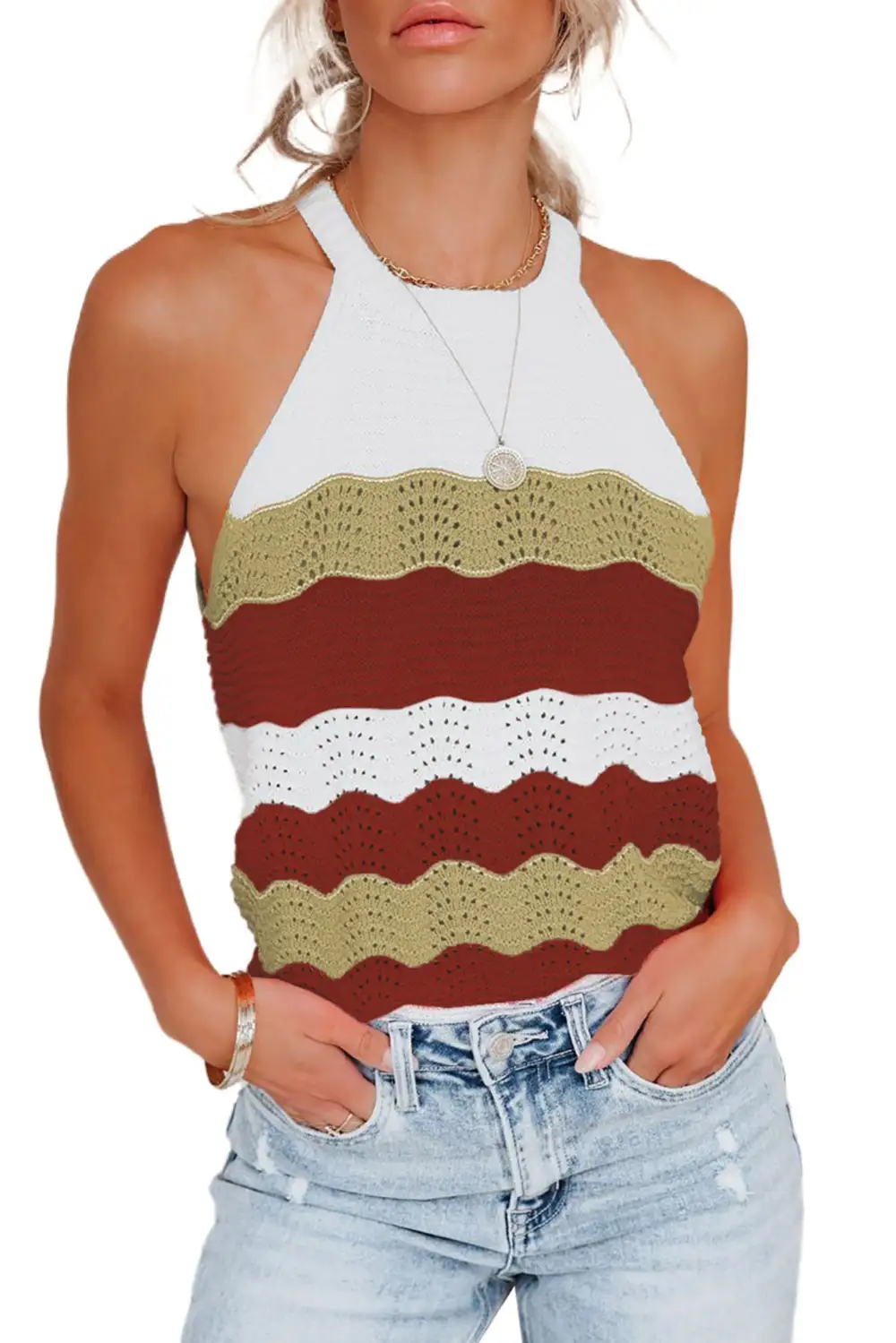 Knit Colorblock Tank Top