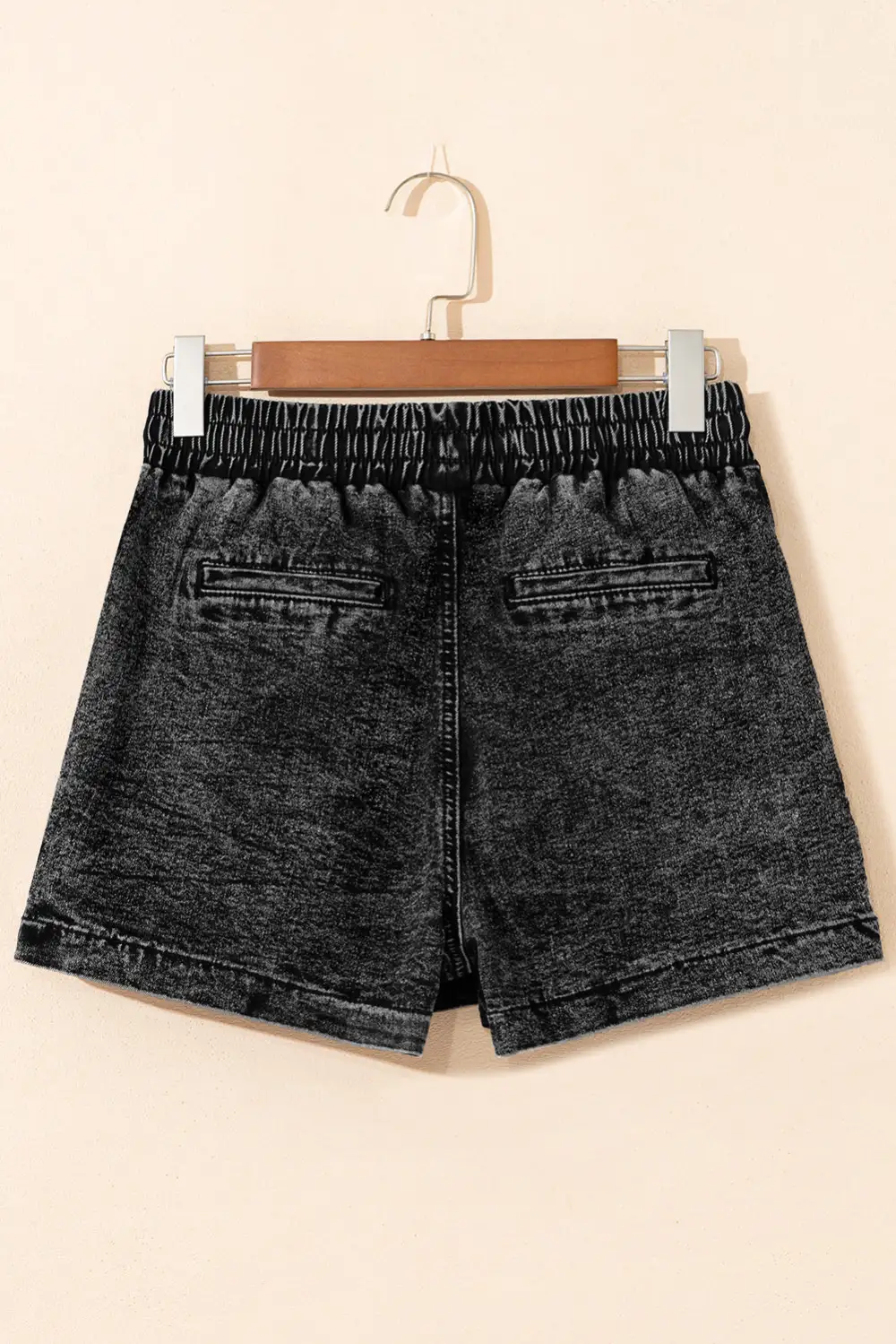 Drawstring High Waist Pocketed Denim Shorts