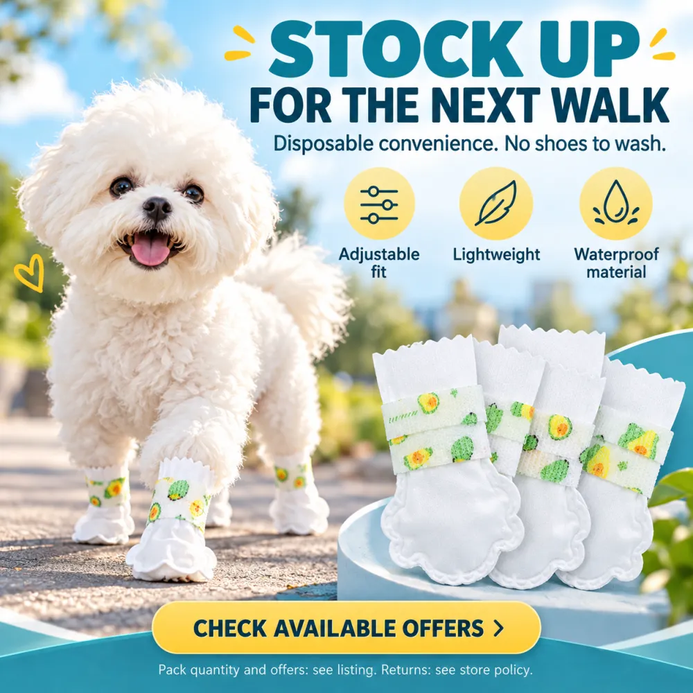 Disposable Pet Booties Outdoor Non-Woven Dog Leg Covers Waterproof Anti-Slip No-Wash Dog Shoes Pet Footwear