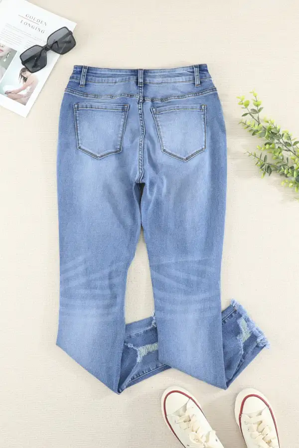 Wash Distressed Skinny Ankle Jeans
