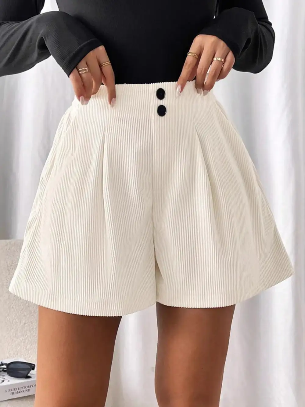 High Waisted Corduroy Shorts