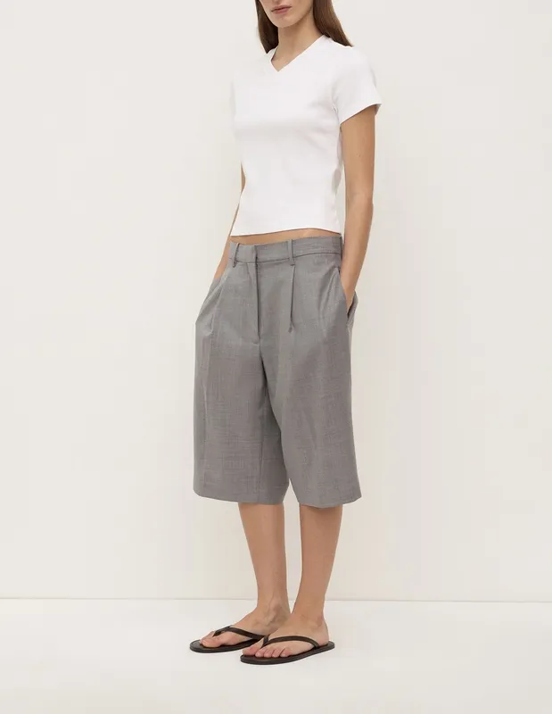 Grey Marle Tailored Wool Suit Short