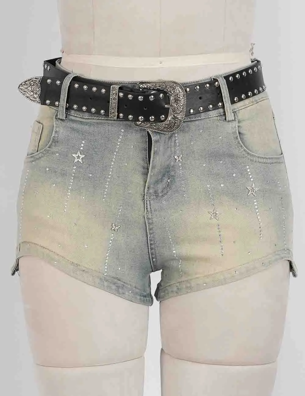 Rhinestone Star Denim Shorts