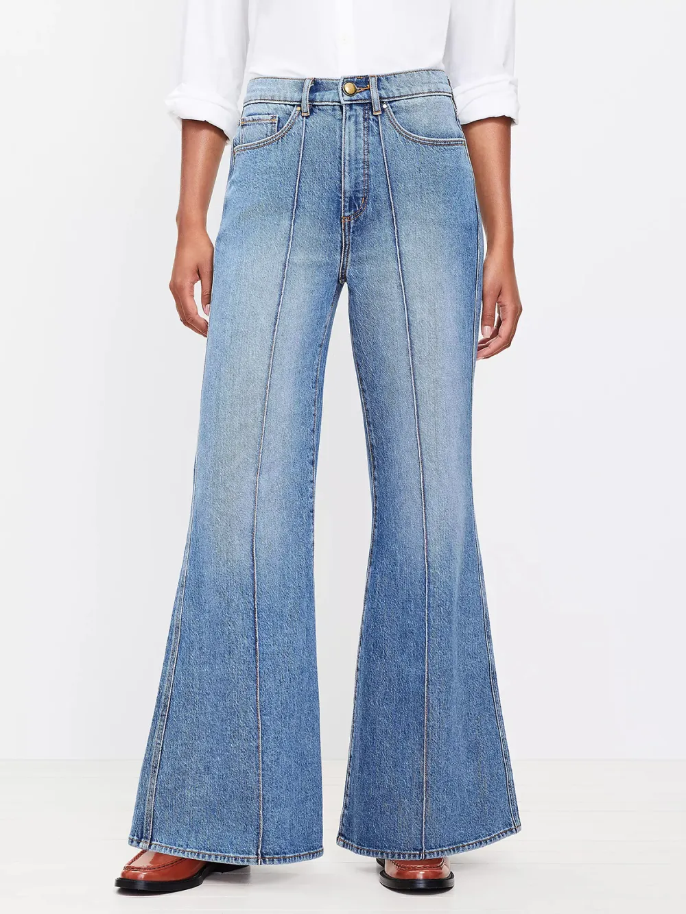 High Rise Super Flare Jeans In Vintage Indigo Wash