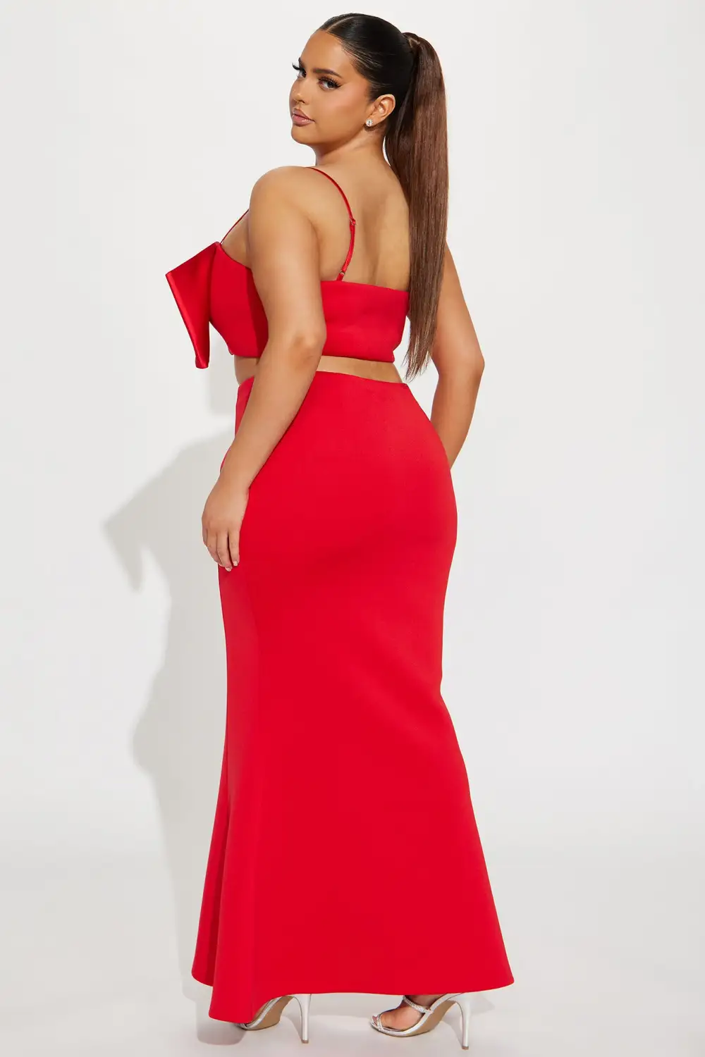 Sipping Fine Wine Skirt Set - Red