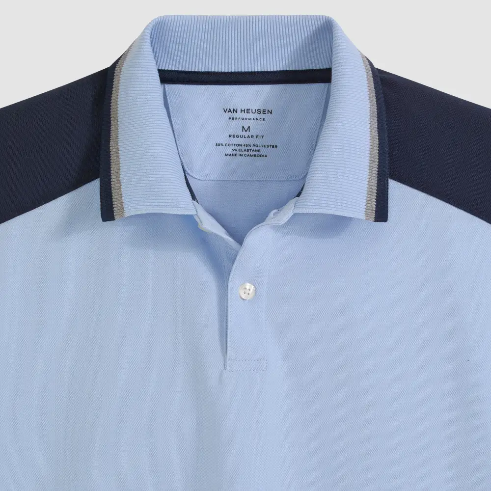 Contrast Panel Short Sleeve Polo Shirt