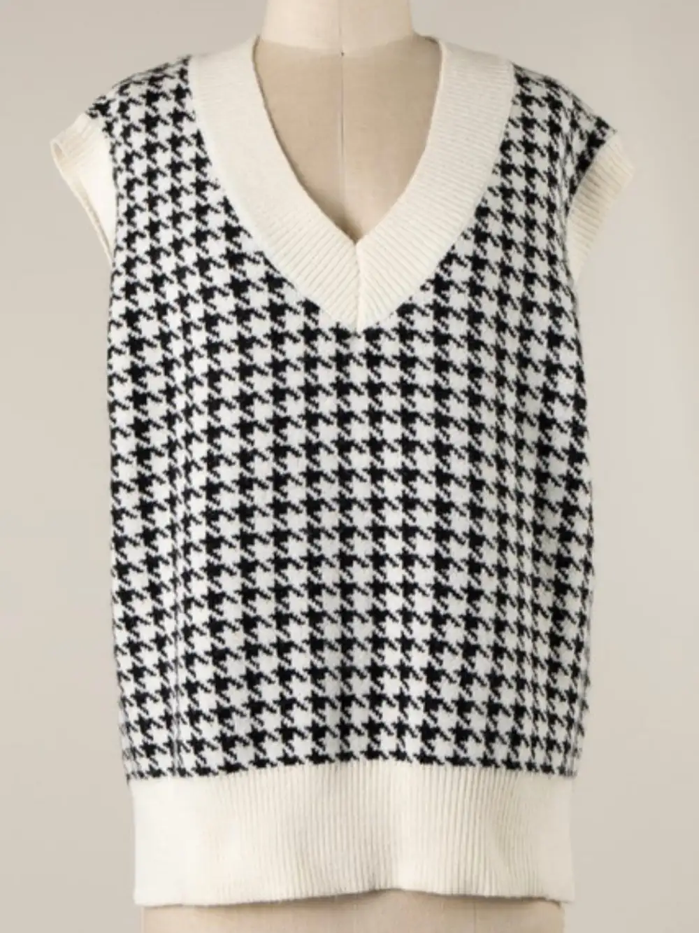 Layered Houndstooth Vest