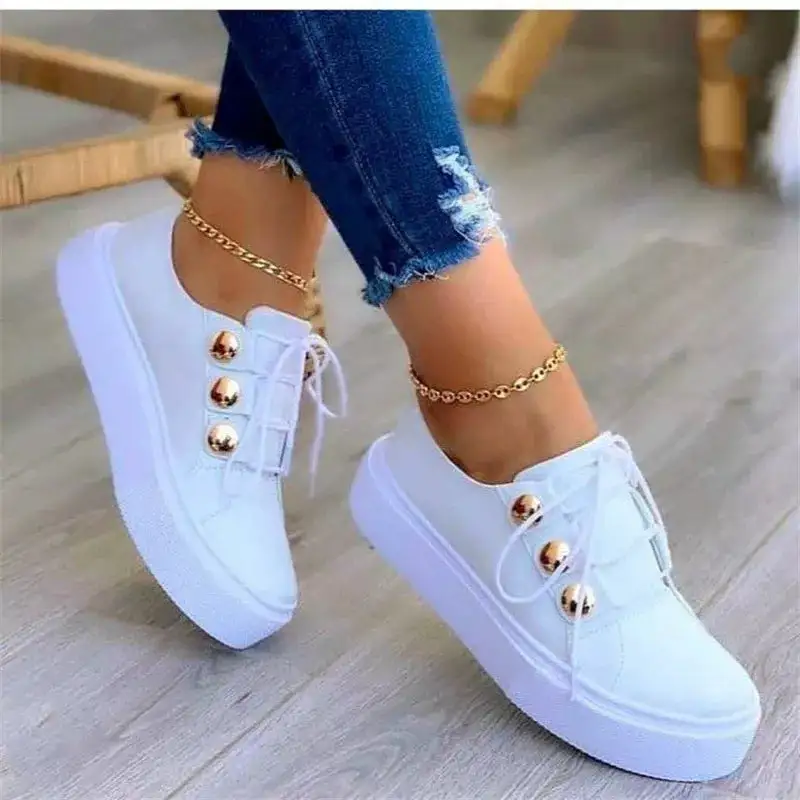Modern Round Toe Platform Sneakers
