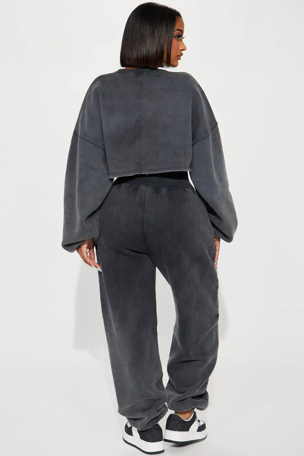Feeling Good Fleece Jogger Set - Charcoal