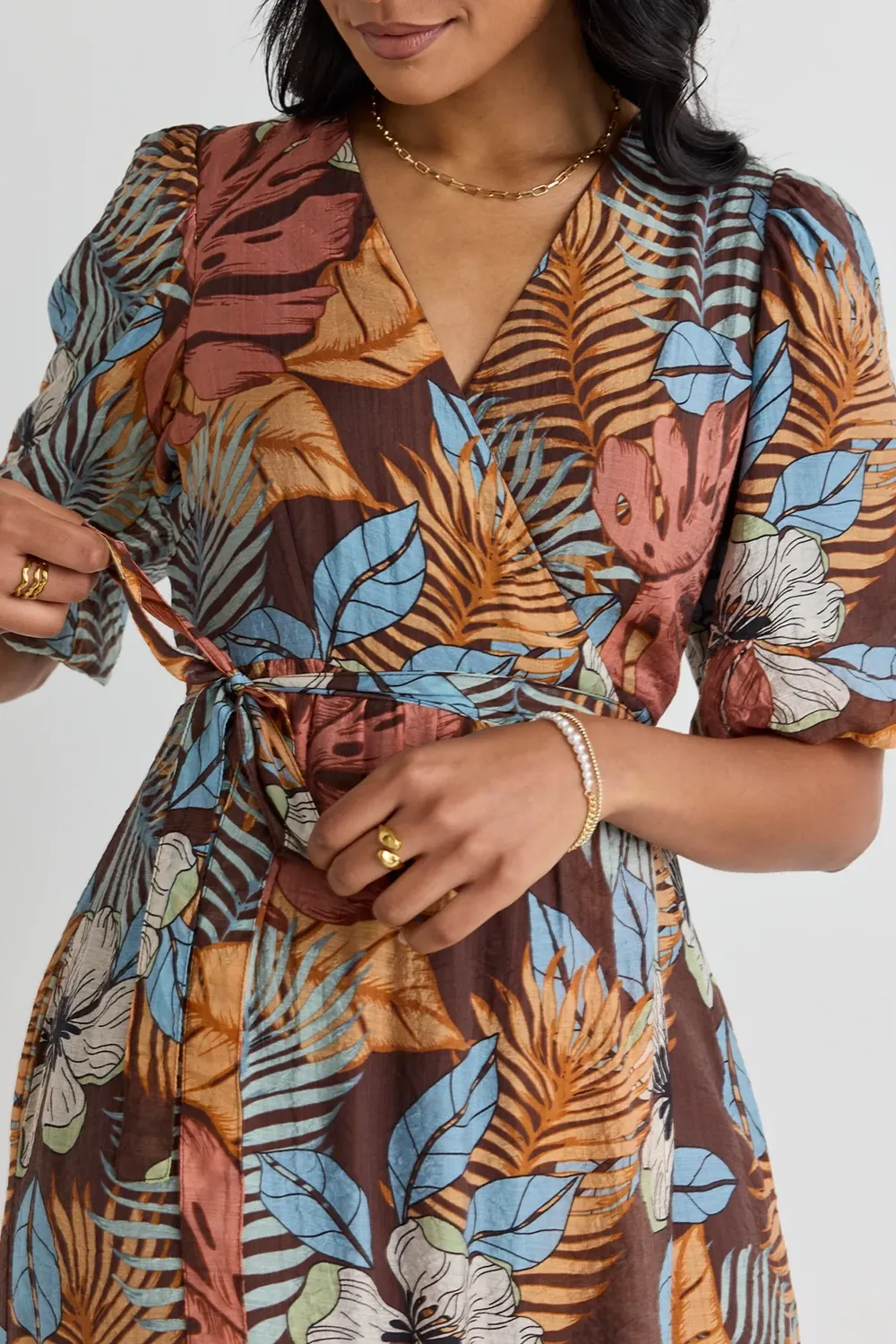 Floral Print Wrap Maxi Dress