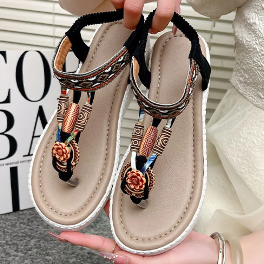 Classic Toe-Post Wedge Sandals