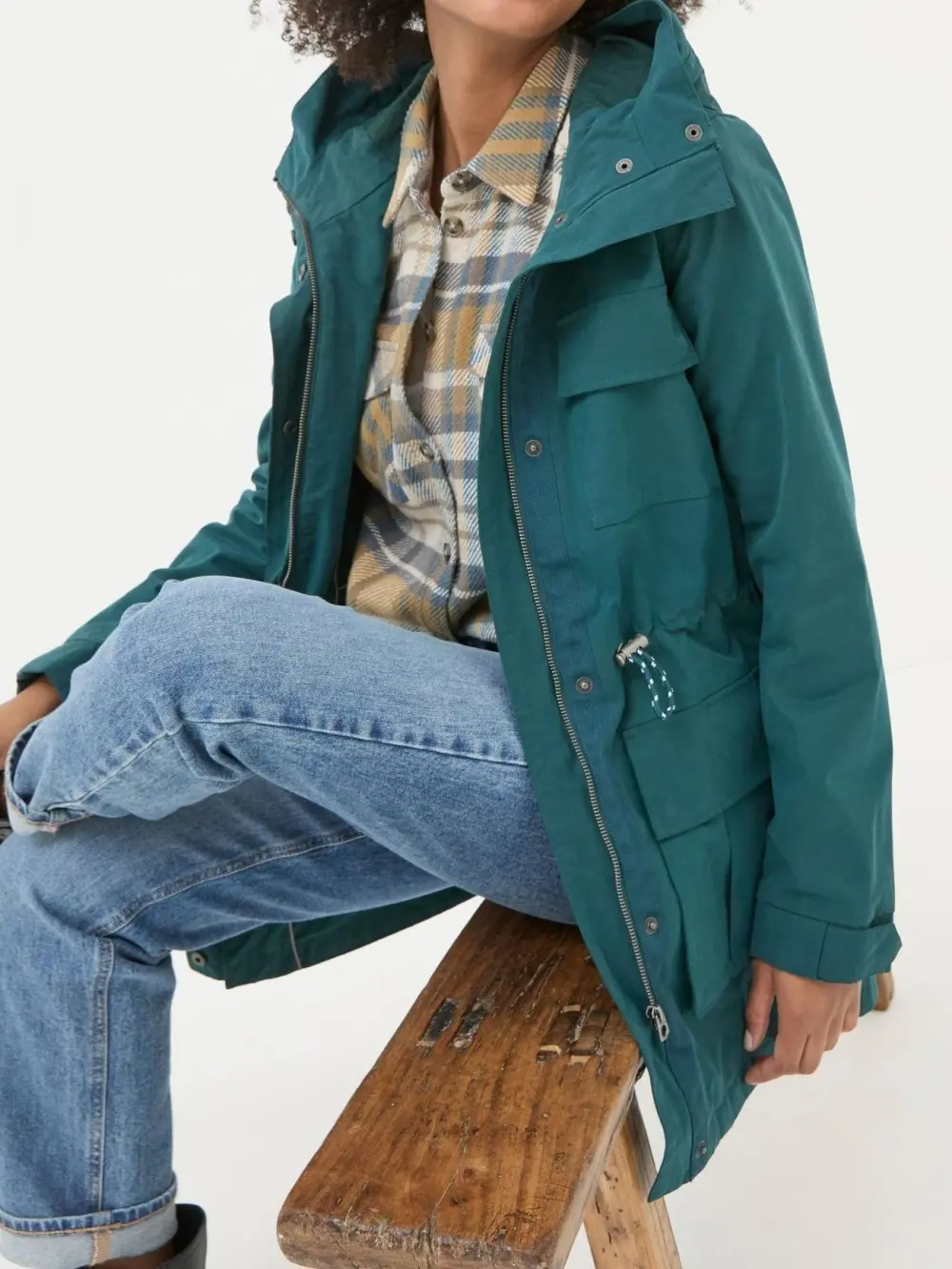 Teal Blue Waterproof Coat