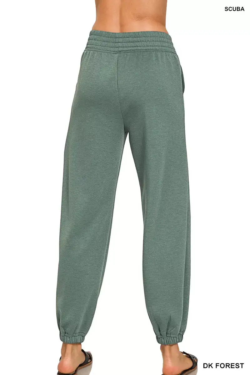 Everyday Scuba Elastic Waist Joggers with Pockets Pants