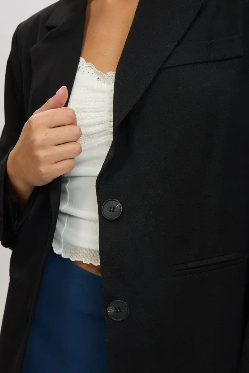 Black Oversized Blazer Long Sleeve