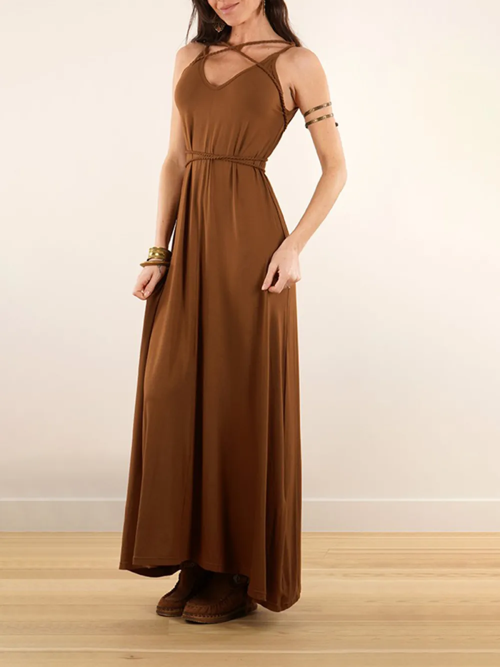 Loose And Reversible Strappy Long Dress