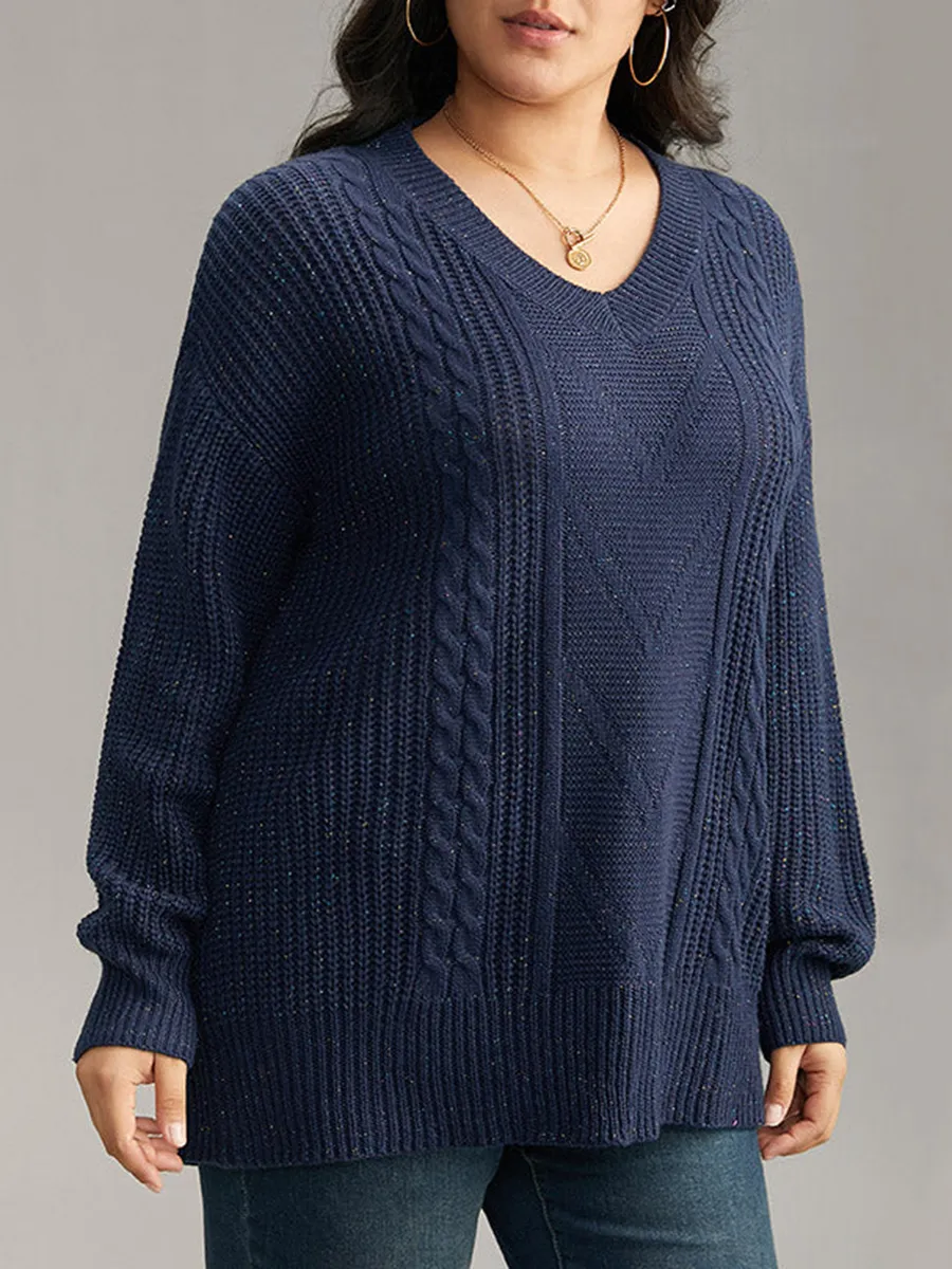 Plus size V-neck sweater