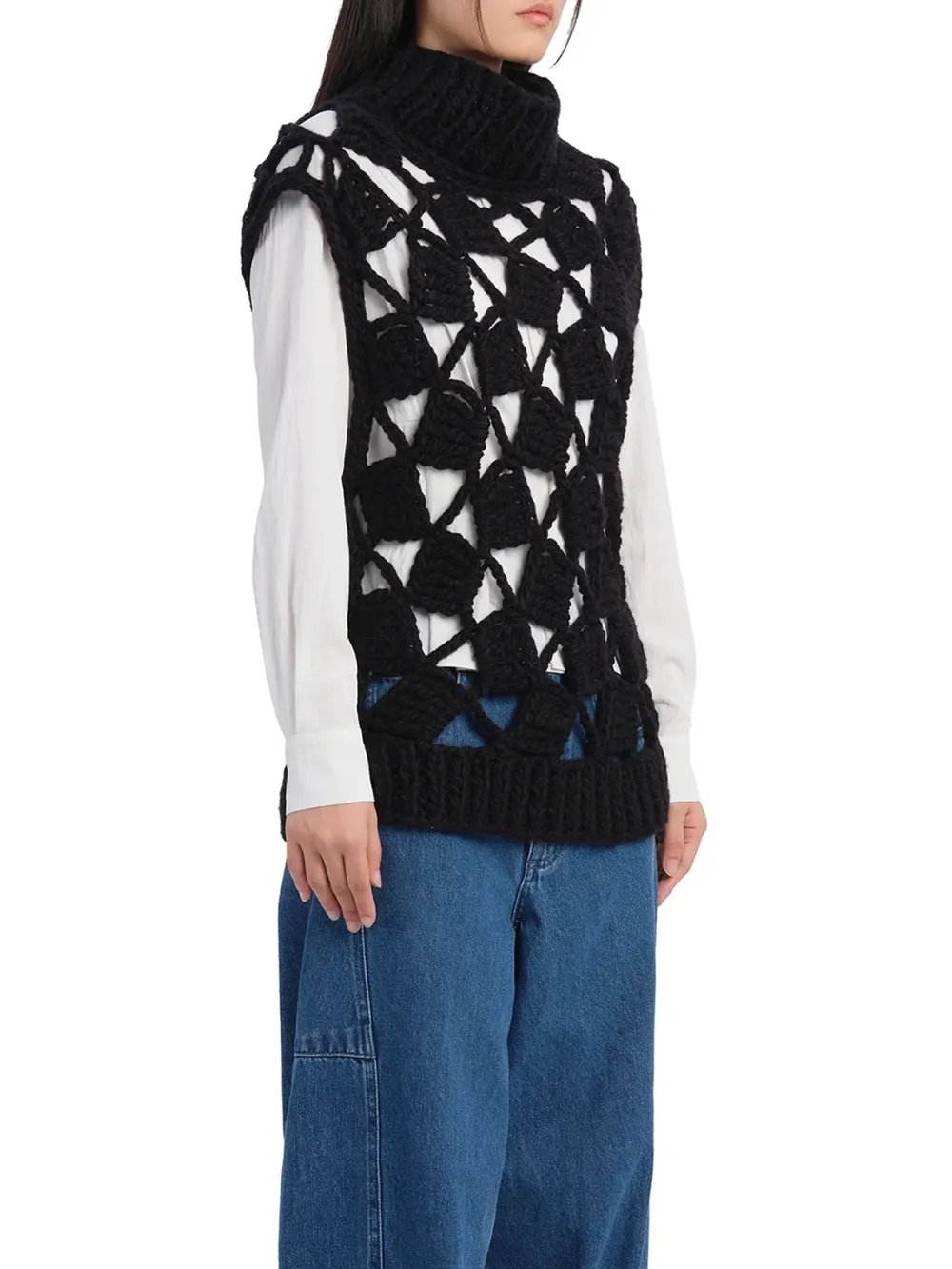 Mixed Media Chunky Crochet Vest