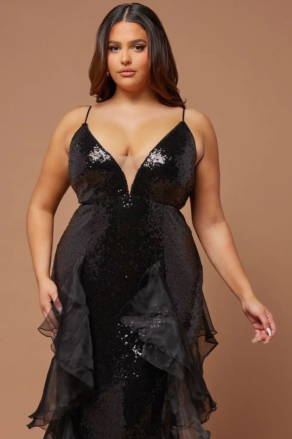 Victoria Grace Sequin Gown - Black