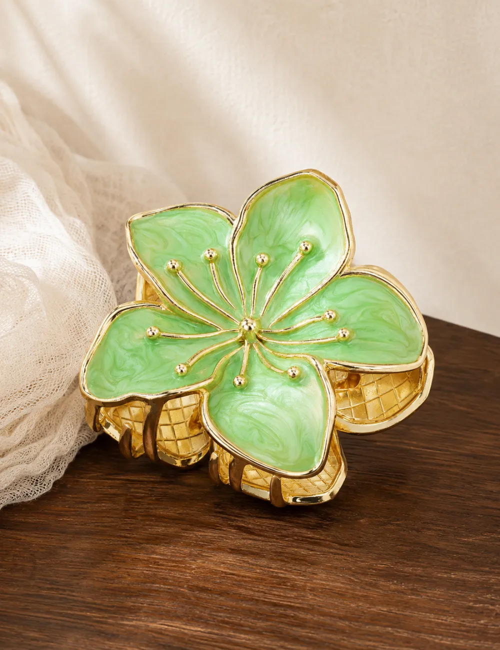 Enamel Flower Hair Clip