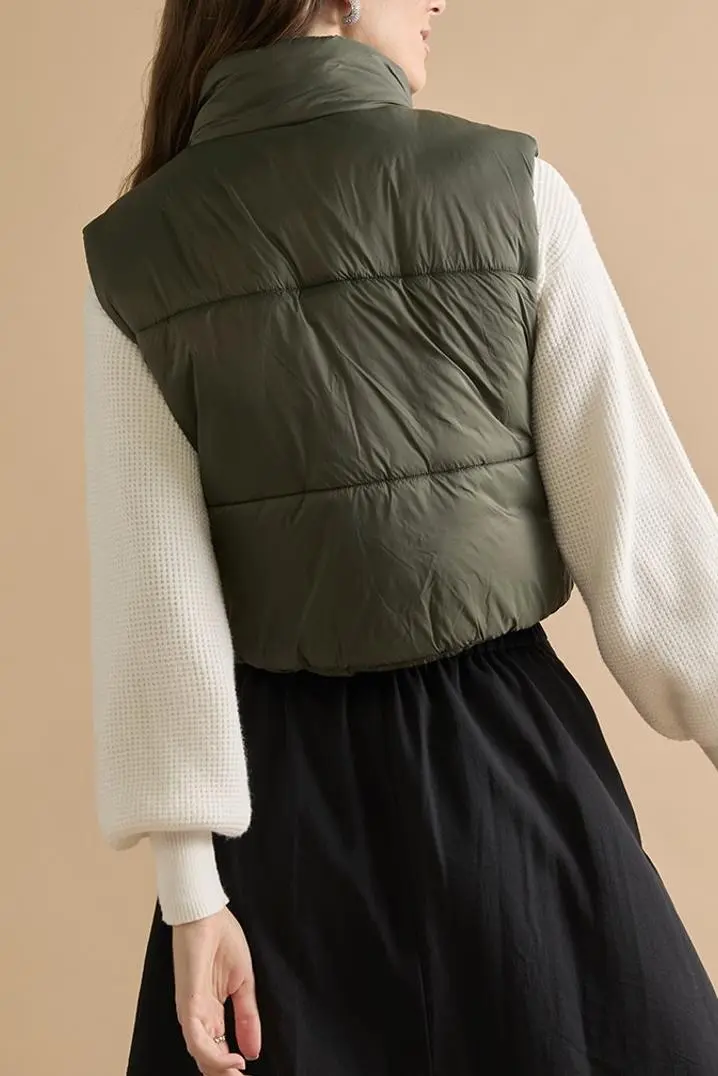 Olive Green Puffer Vest