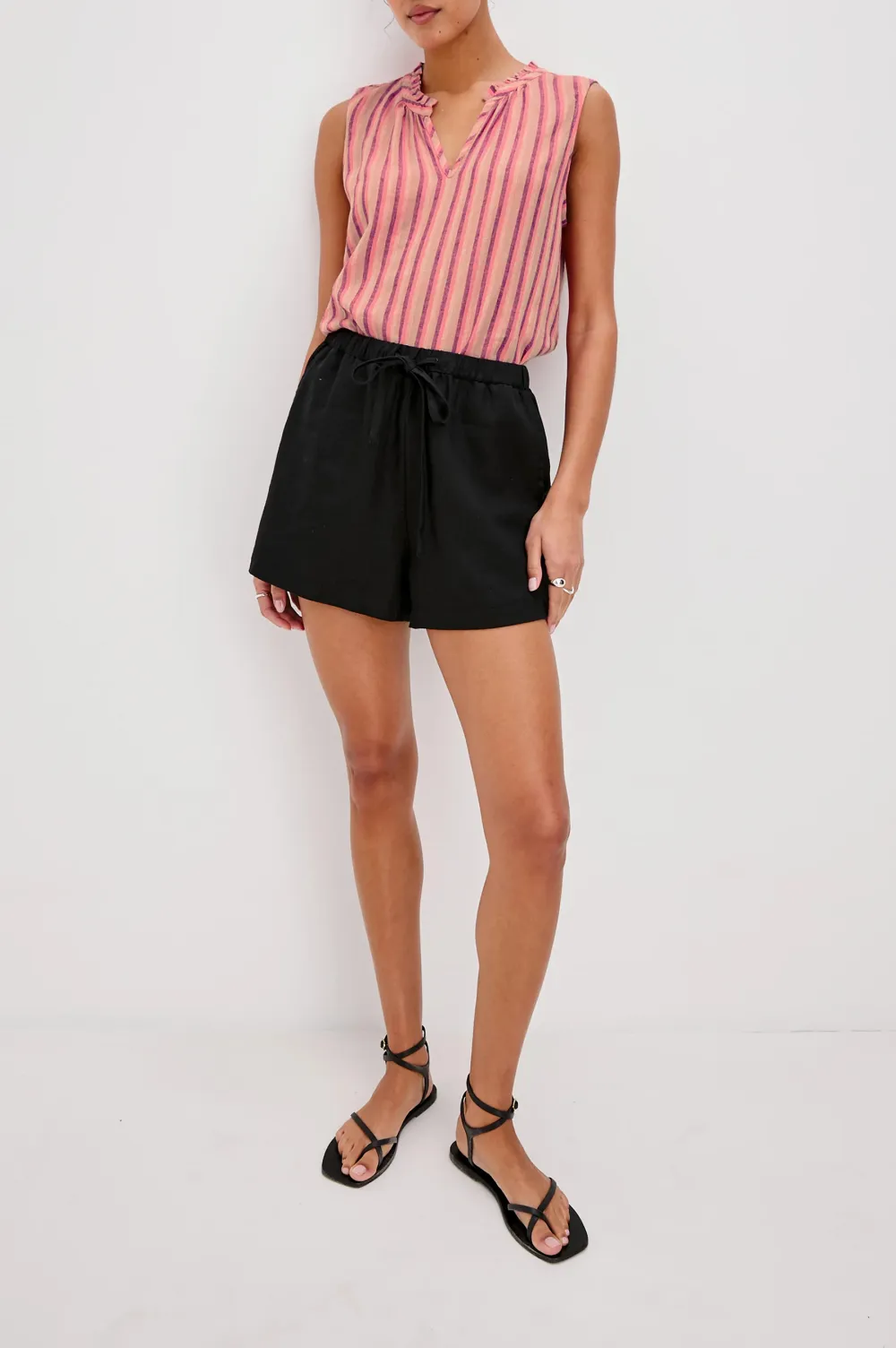 Striped Print V-Neck Pullover