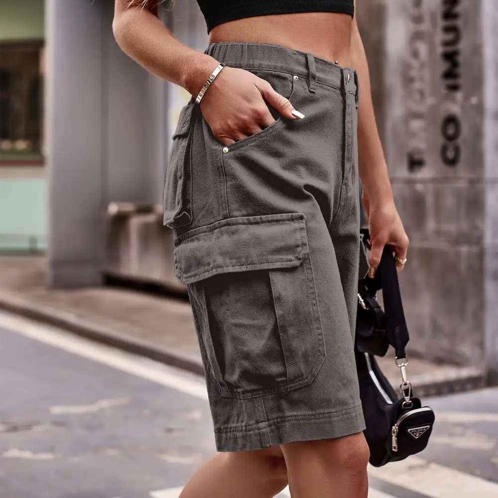 Relaxed Pocket Detail Utility Cargo Shorts