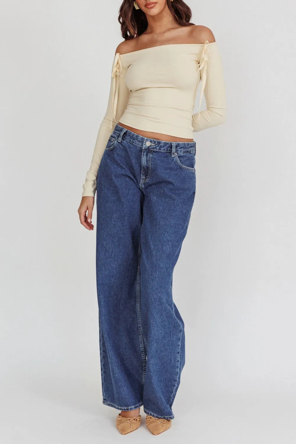 Cotton Loose Low Rise Jeans
