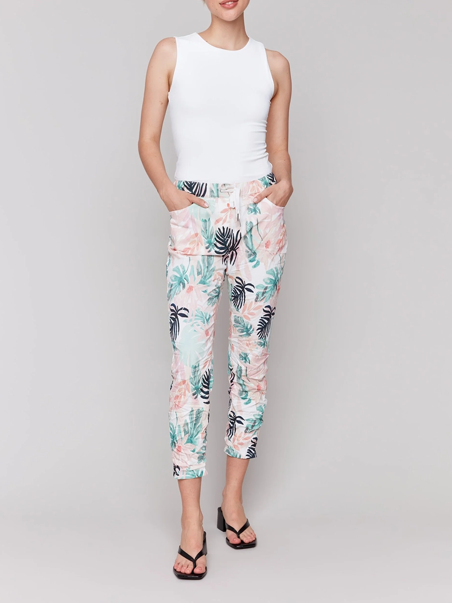 Slim Elastic Waist Casual Trousers