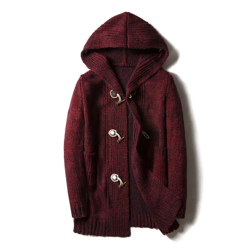 Hooded Button Knit Cardigan