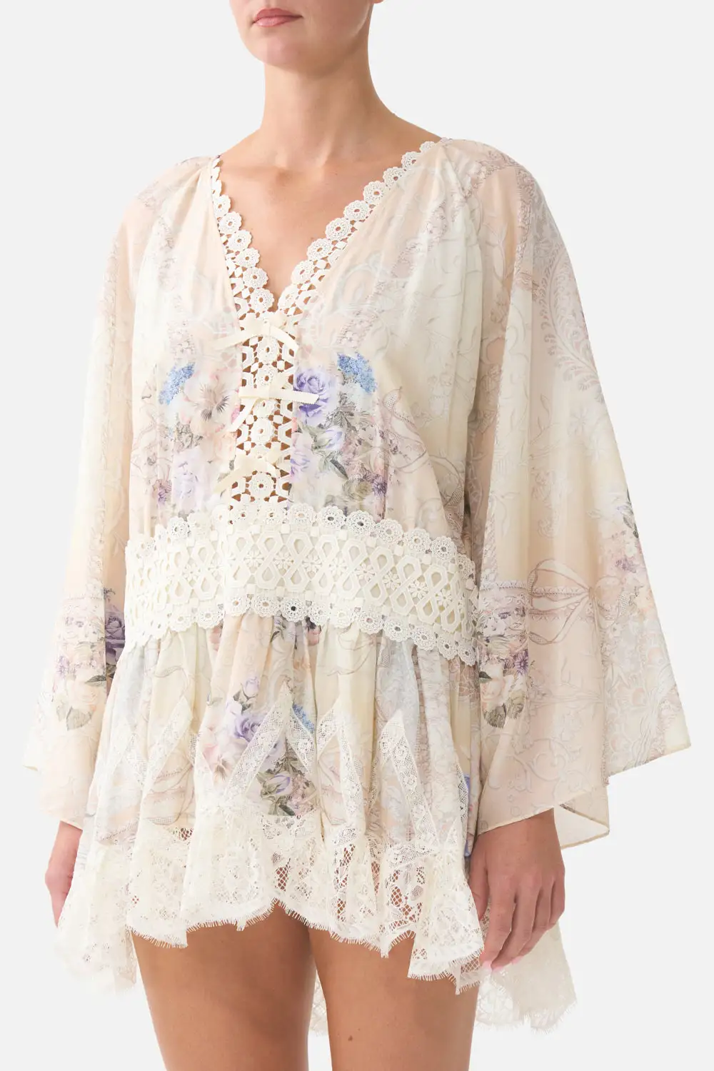 Relaxed Short Dress with Dropped Waist