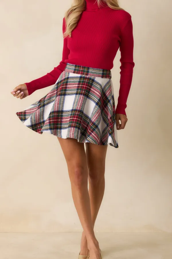It Fun Multi Plaid Flared Mini Skirt